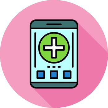 Add Mobile Interface Minimal filled Circle Icon vector