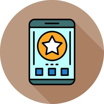 Star Mobile Interface Minimal filled Circle Icon vector