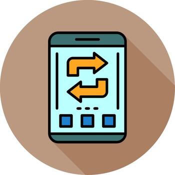 Refresh Mobile Interface Minimal filled Circle Icon vector