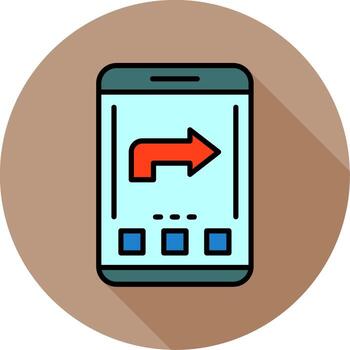 Forward Mobile Interface Minimal filled Circle Icon vector