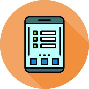 Menu Mobile Interface Minimal filled Circle Icon vector