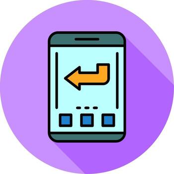 Back Mobile Interface Minimal filled Circle Icon vector