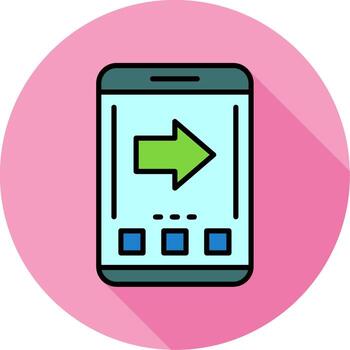Arrow Mobile Interface Minimal filled Circle Icon vector