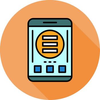 Hamburger menu Mobile Interface Minimal filled Circle Icon vector