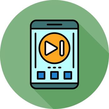 Skip forward Mobile Interface Minimal filled Circle Icon vector