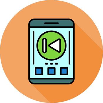 Skip backward Mobile Interface Minimal filled Circle Icon vector