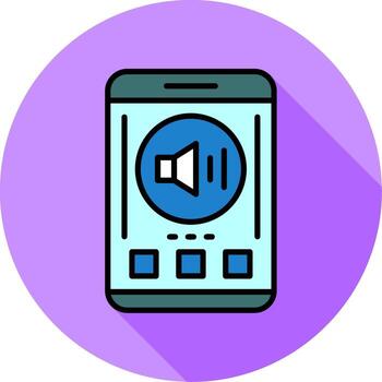 Volume Mobile Interface Minimal filled Circle Icon vector