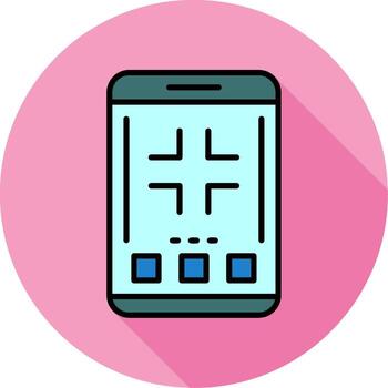 Exit full screen Mobile Interface Minimal filled Circle Icon vector