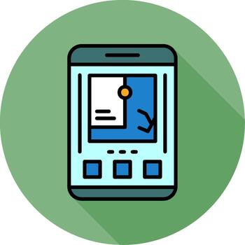 GPS móvil interfaz mínimo lleno circulo icono vector