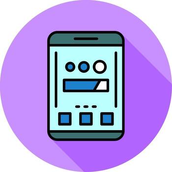 Loading Mobile Interface Minimal filled Circle Icon vector