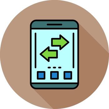 Refresh Mobile Interface Filled Circle Icon vector