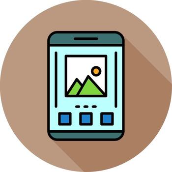 Image Mobile Interface Minimal filled Circle Icon vector