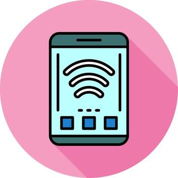 Wi Fi Mobile Interface Minimal filled Circle Icon vector