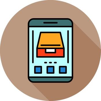 Archive Mobile Interface Minimal filled Circle Icon vector