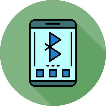 Bluetooth Mobile Interface Minimal filled Circle Icon vector