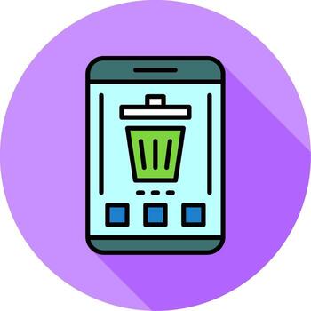 Trash Mobile Interface Minimal filled Circle Icon vector