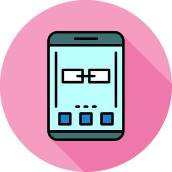 Link Mobile Interface Minimal filled Circle Icon vector