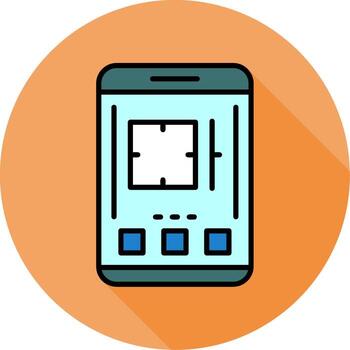 Camera Mobile Interface Minimal filled Circle Icon vector