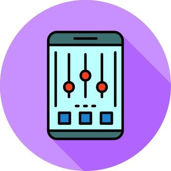 ajustes móvil interfaz lleno circulo icono vector