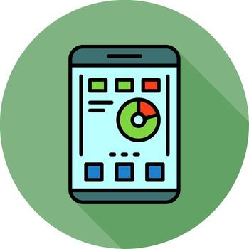 Chain Mobile Interface Minimal filled Circle Icon vector