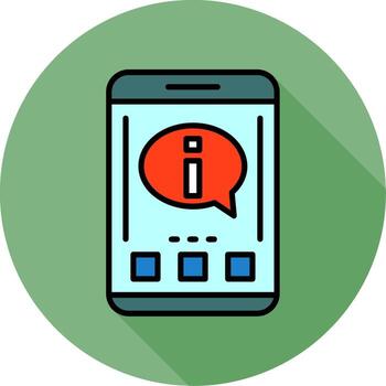 Information Mobile Interface Minimal filled Circle Icon vector