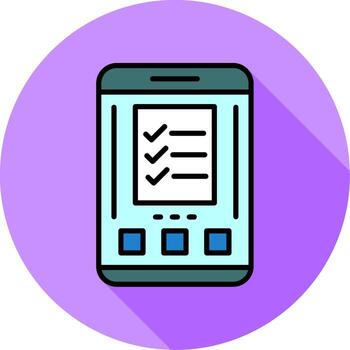 Checklist Mobile Interface Minimal filled Circle Icon vector