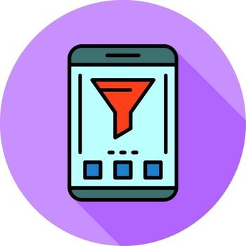 Filter Mobile Interface Minimal filled Circle Icon vector