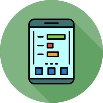 Statistics Mobile Interface Minimal filled Circle Icon vector