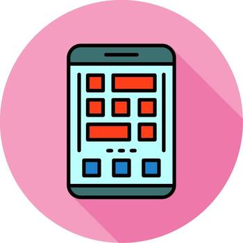 Grid Mobile Interface Minimal filled Circle Icon vector