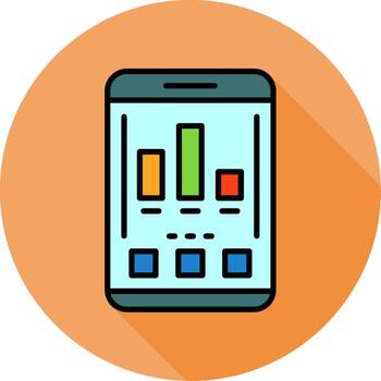 gráfico móvil interfaz mínimo lleno circulo icono vector