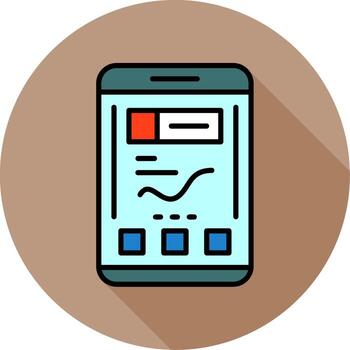 Analytics Mobile Interface Minimal filled Circle Icon vector