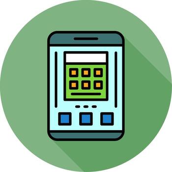 Calculator Mobile Interface Minimal filled Circle Icon vector