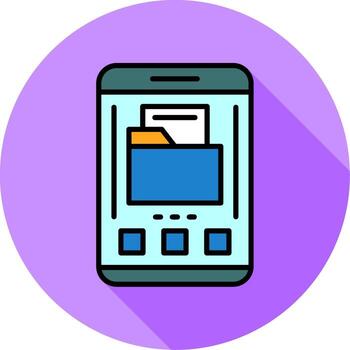 carpeta móvil interfaz lleno circulo icono vector