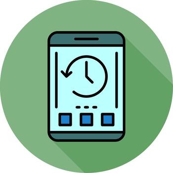 History Mobile Interface Minimal filled Circle Icon vector