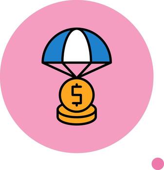 Bailout Minimal filled Circle Icon vector