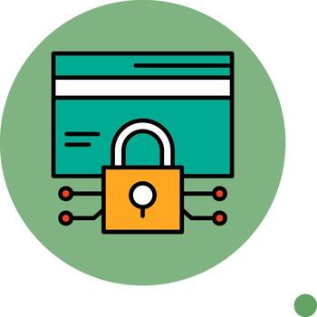 Data encryption Minimal filled Circle Icon vector