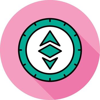 Ethereum Minimal filled Circle Icon vector