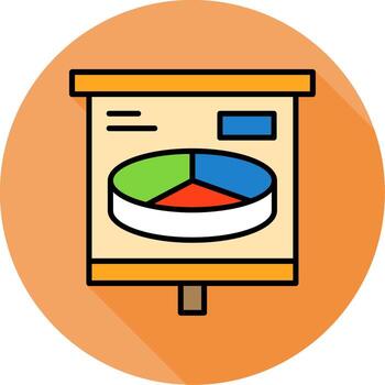 3D Pie Chart Minimal Filled Circle Icon vector