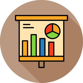 Graphical Representation Minimal Filled Circle Icon vector