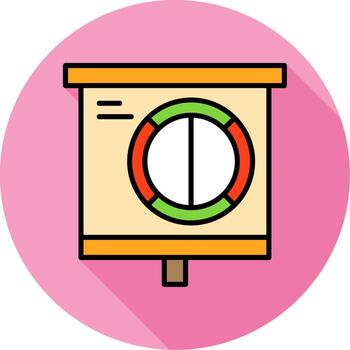Half Pie Chart Minimal Filled Circle Icon vector