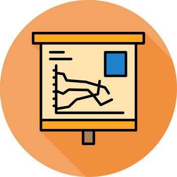 Multiple Line Graph Minimal Filled Circle Icon vector
