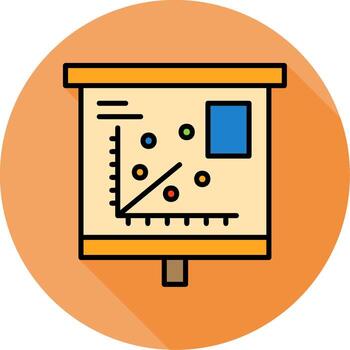 Scatter Plot Minimal Filled Circle Icon vector