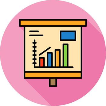 Escalating Bar Graph Minimal Filled Circle Icon vector