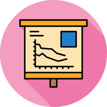 Stacked Graph Minimal Filled Circle Icon vector