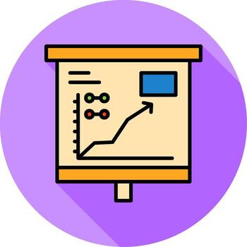 Upward Trend in Graph Minimal Filled Circle Icon vector