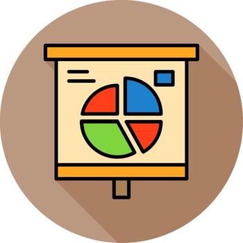 Pie Chart Minimal Filled Circle Icon vector