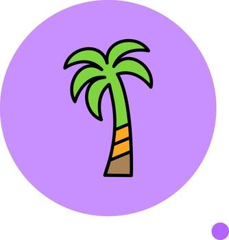 Palm tree Minimal Filled Circle Icon vector