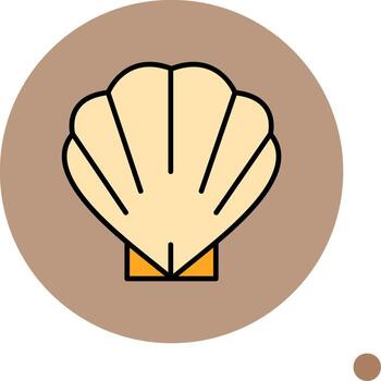 Seashell Minimal Filled Circle Icon vector