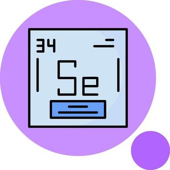 Selenium Chemical Minimal Filled Circle Icon vector