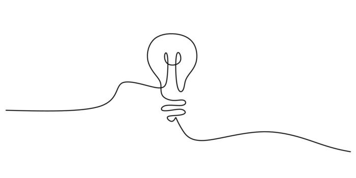 idea ligero bulbo resplandor soltero línea, creativo solución Chispa - chispear vector